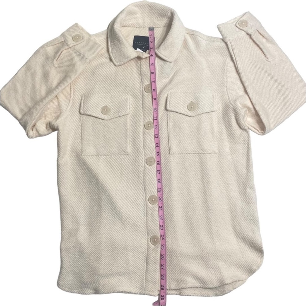 Sanctuary Frankie Cotton Polyester Blend Knit Cream Shacket Shirt Jacket Size S - Picture 8 of 14